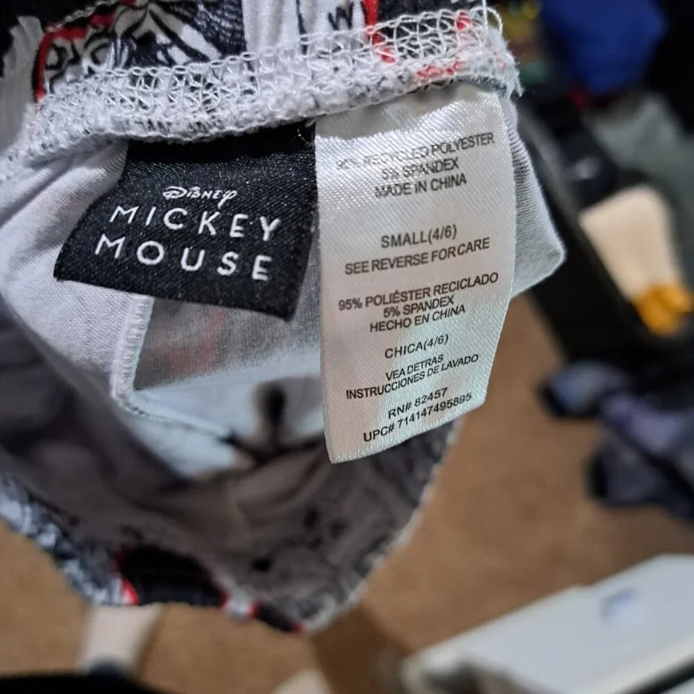 Disney Mickey Mouse Classic‎ Comics Retro Pajama pants youth small 4/6 black red
